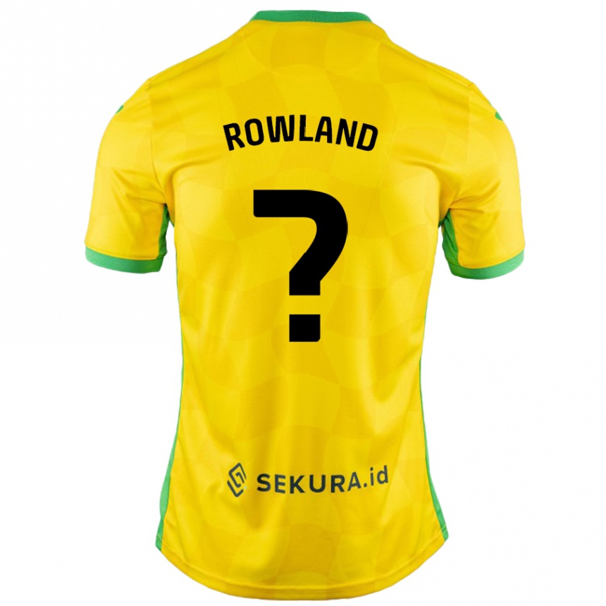 Kids Football Sonny Rowland #0 Yellow Green Home Jersey 2024/25 T-Shirt Nz