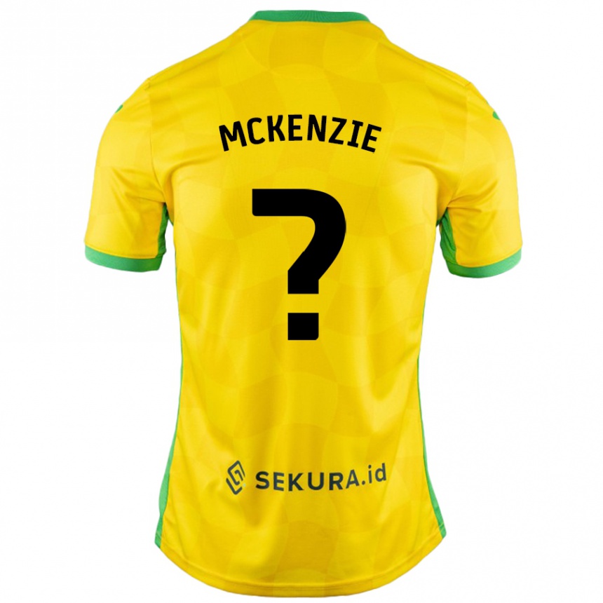 Kids Football Mason Mckenzie #0 Yellow Green Home Jersey 2024/25 T-Shirt Nz