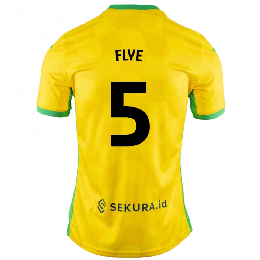 Kids Football Ceri Flye #5 Yellow Green Home Jersey 2024/25 T-Shirt Nz