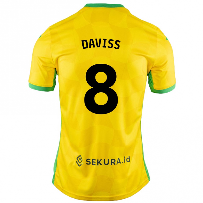 Kids Football Millie Daviss #8 Yellow Green Home Jersey 2024/25 T-Shirt Nz