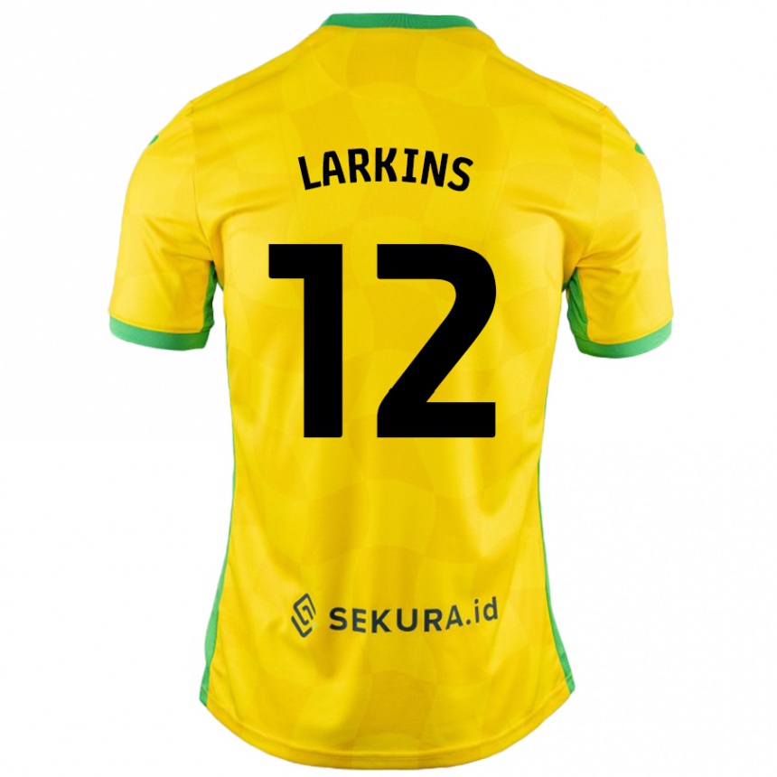 Kids Football Anna Larkins #12 Yellow Green Home Jersey 2024/25 T-Shirt Nz