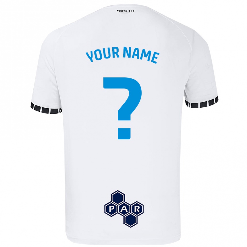 Kids Football Your Name #0 White Home Jersey 2024/25 T-Shirt Nz