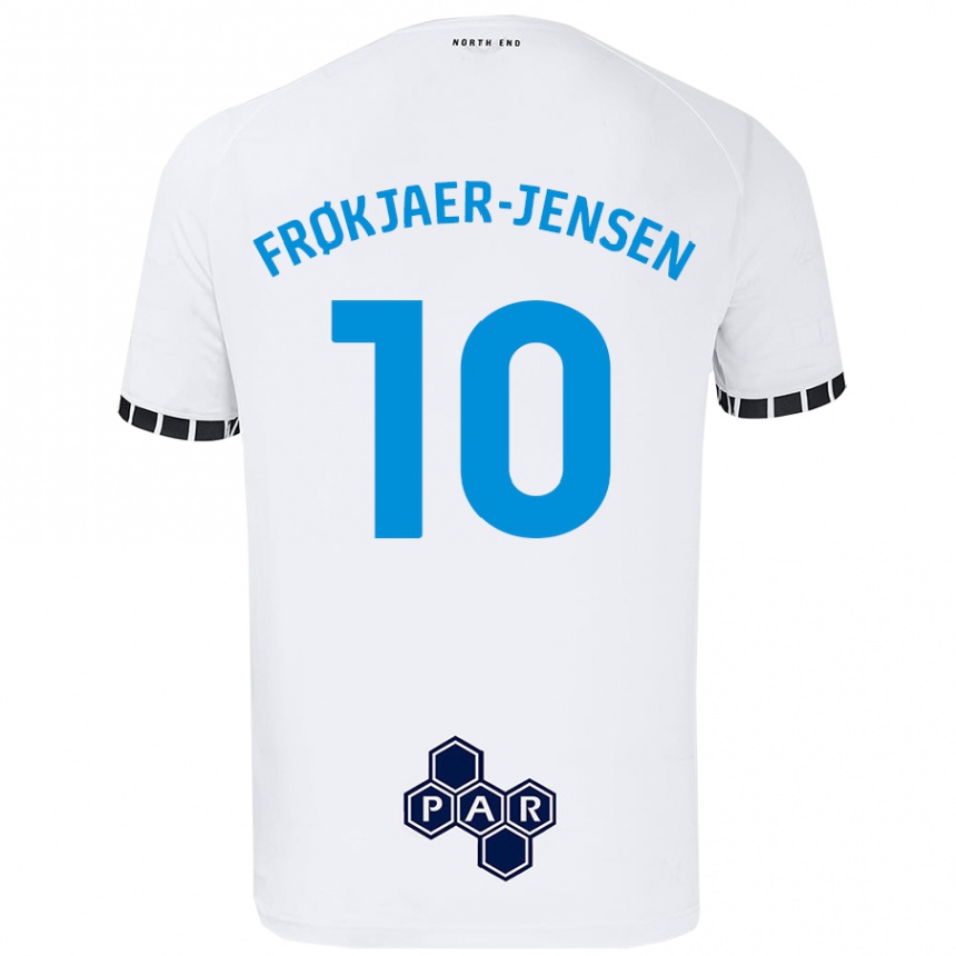 Kids Football Mads Frøkjaer-Jensen #10 White Home Jersey 2024/25 T-Shirt Nz