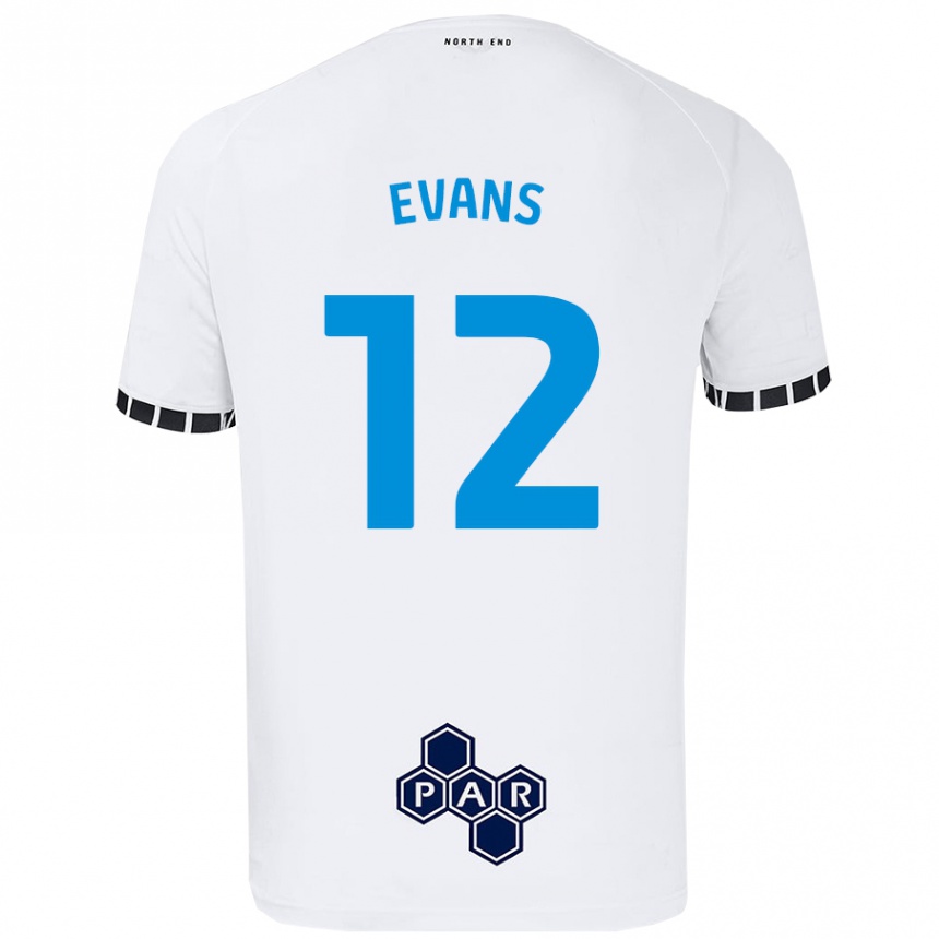 Kids Football Ched Evans #12 White Home Jersey 2024/25 T-Shirt Nz