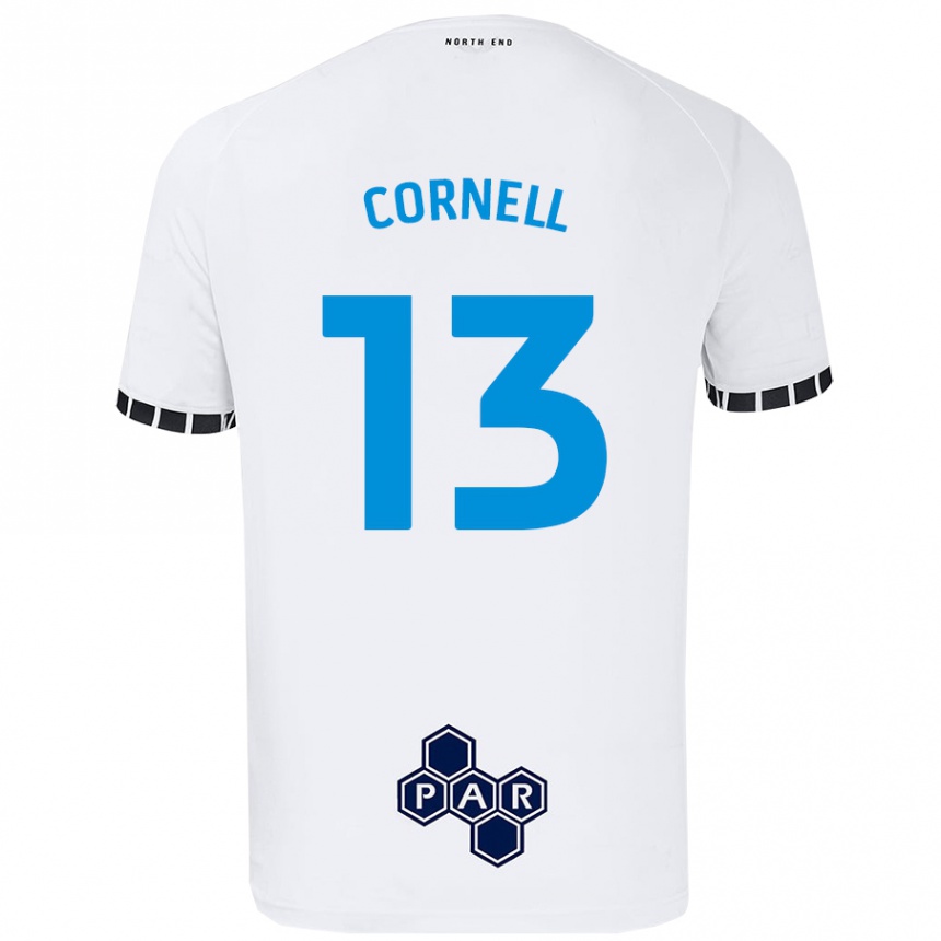 Kids Football David Cornell #13 White Home Jersey 2024/25 T-Shirt Nz