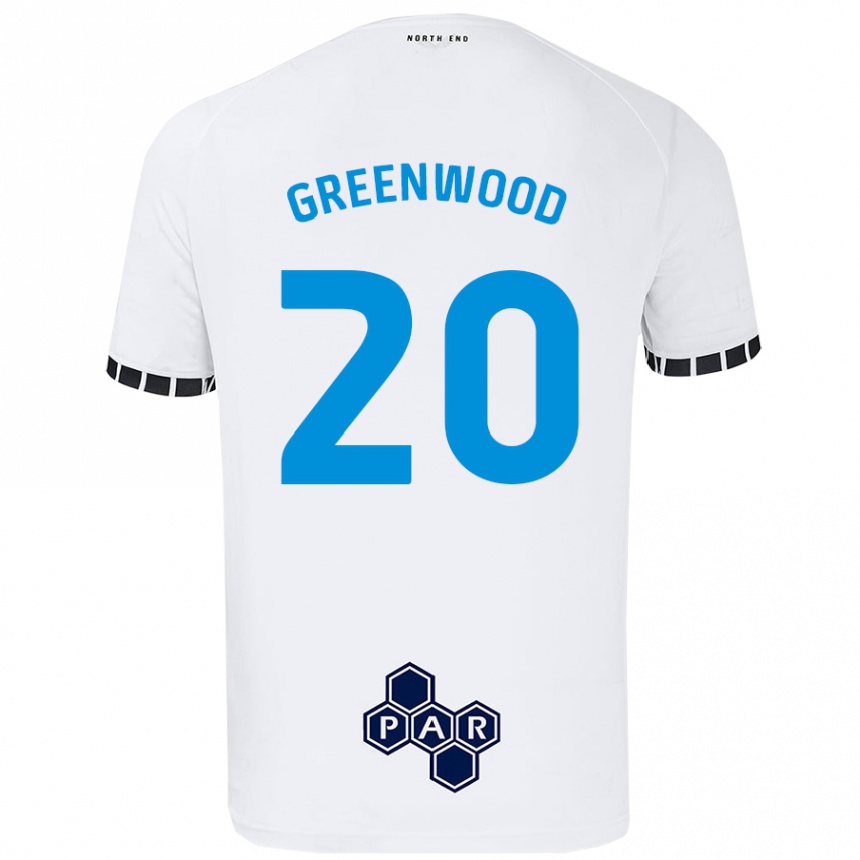 Kids Football Sam Greenwood #20 White Home Jersey 2024/25 T-Shirt Nz