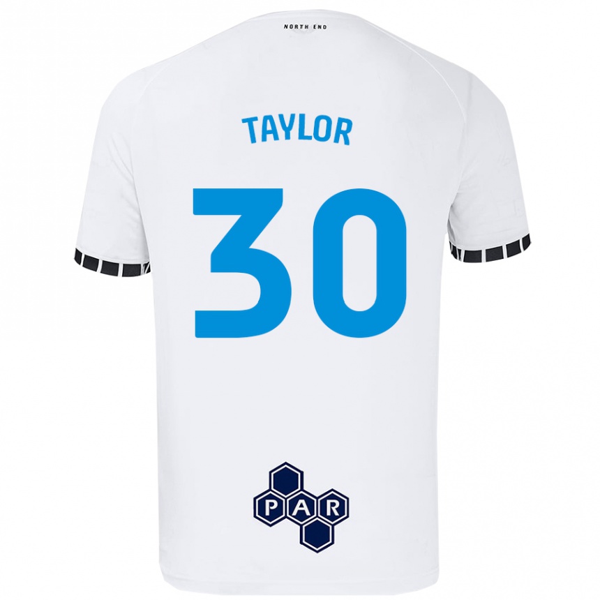 Kids Football Kian Taylor #30 White Home Jersey 2024/25 T-Shirt Nz