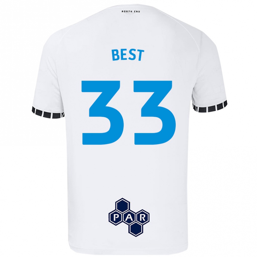 Kids Football Kian Best #33 White Home Jersey 2024/25 T-Shirt Nz