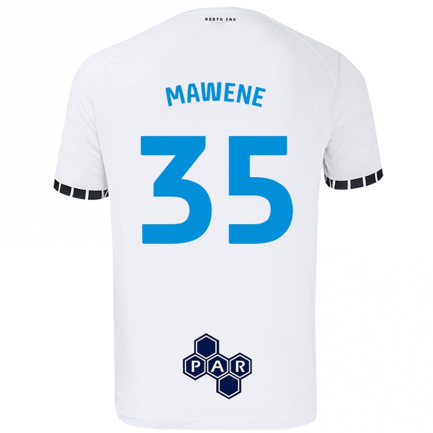 Kids Football Noah Mawene #35 White Home Jersey 2024/25 T-Shirt Nz