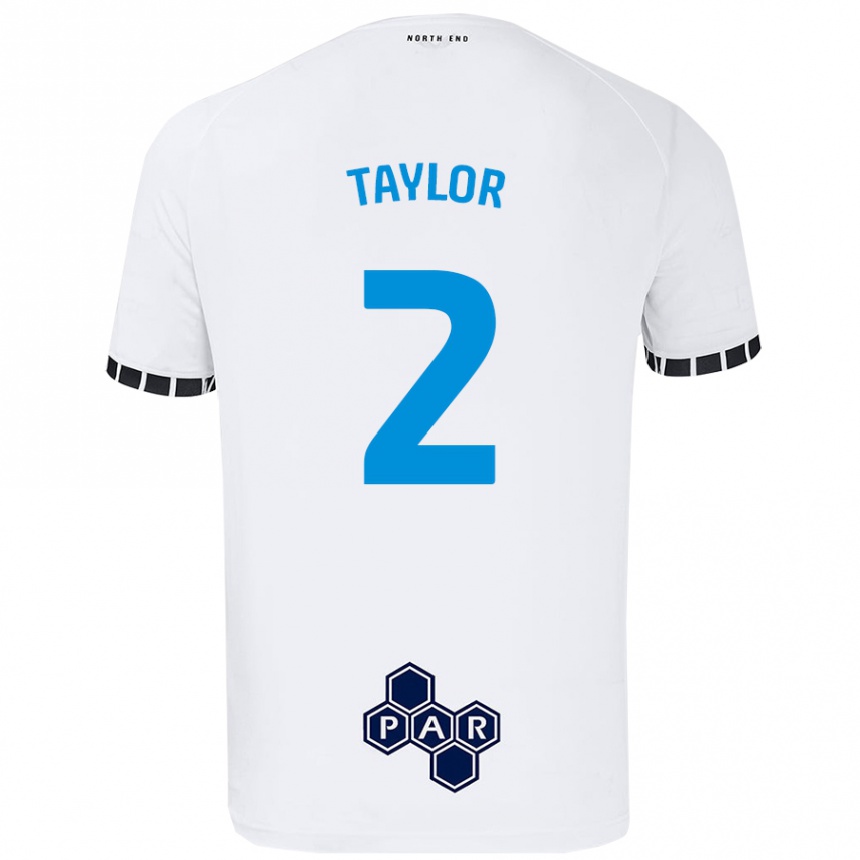 Kids Football Alex Taylor #2 White Home Jersey 2024/25 T-Shirt Nz