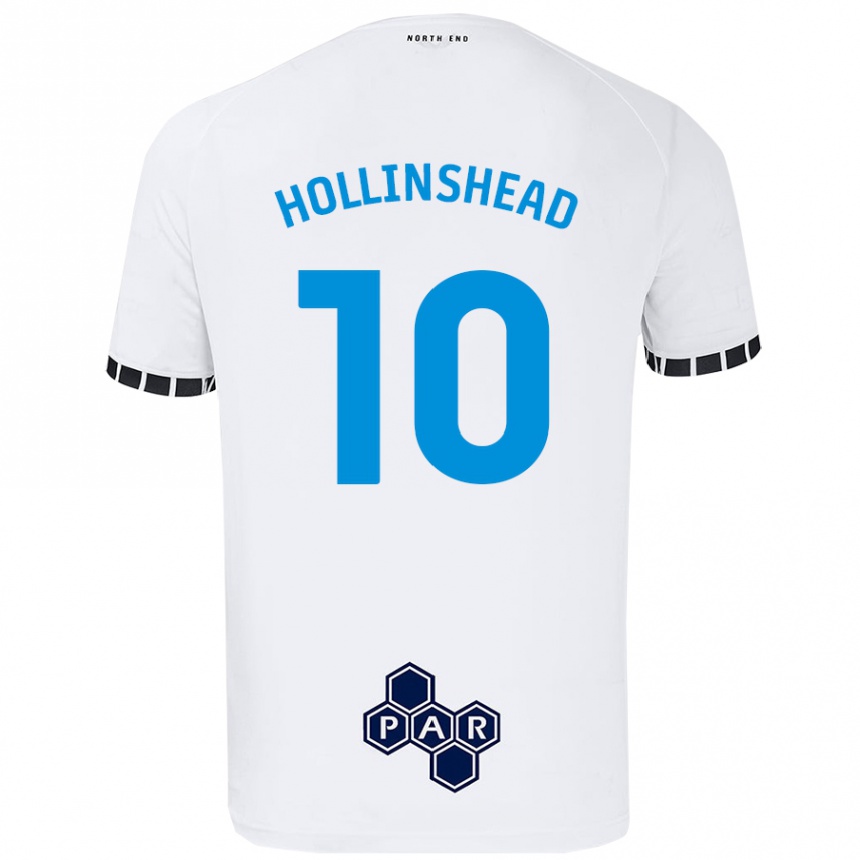 Kids Football Emily Hollinshead #10 White Home Jersey 2024/25 T-Shirt Nz