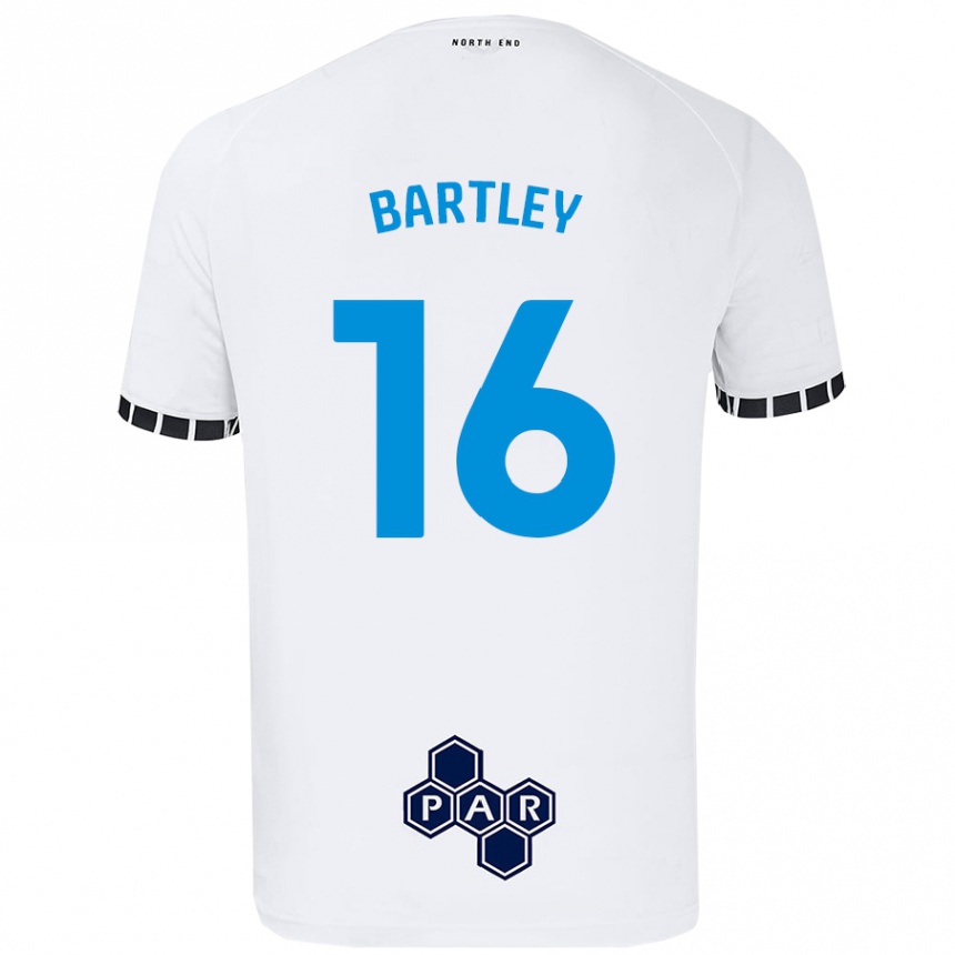 Kids Football Melanie Bartley #16 White Home Jersey 2024/25 T-Shirt Nz