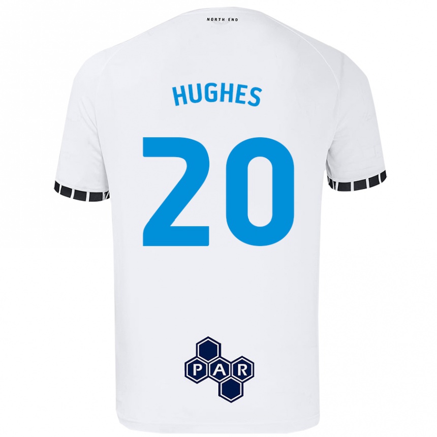 Kids Football Amy Hughes #20 White Home Jersey 2024/25 T-Shirt Nz