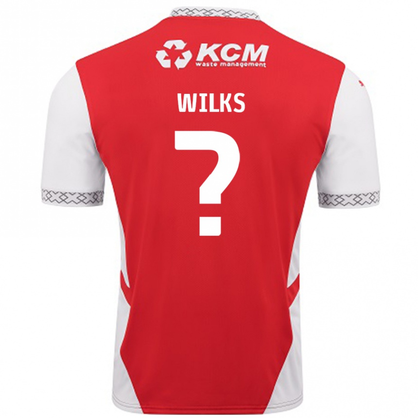 Kids Football Mallik Wilks #0 Red White Home Jersey 2024/25 T-Shirt Nz