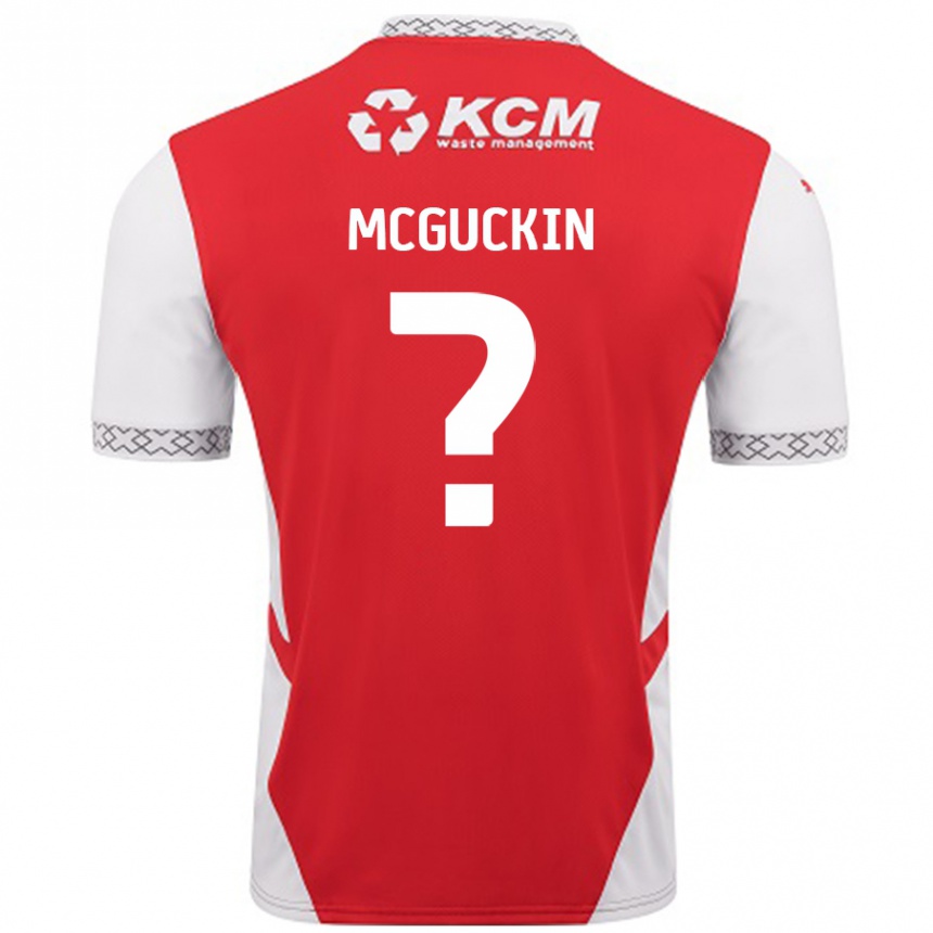 Kids Football Ciaran Mcguckin #0 Red White Home Jersey 2024/25 T-Shirt Nz