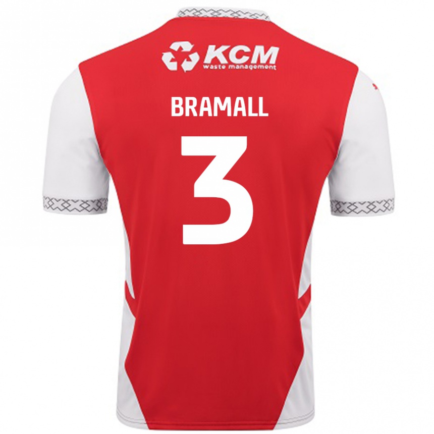 Kids Football Cohen Bramall #3 Red White Home Jersey 2024/25 T-Shirt Nz