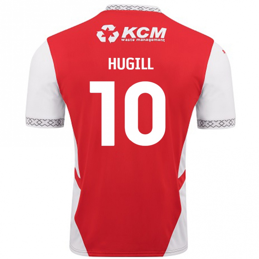 Kids Football Jordan Hugill #10 Red White Home Jersey 2024/25 T-Shirt Nz