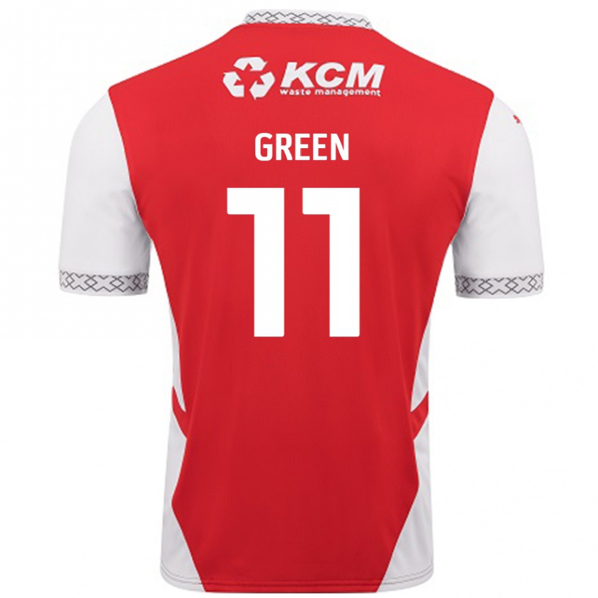 Kids Football Andre Green #11 Red White Home Jersey 2024/25 T-Shirt Nz