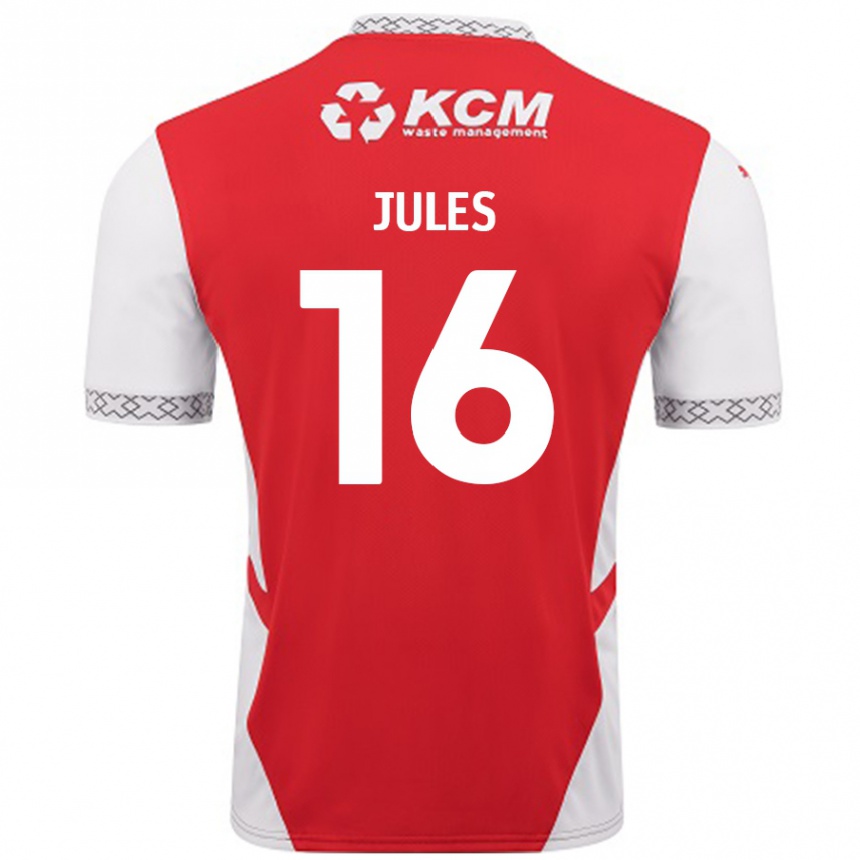 Kids Football Zak Jules #16 Red White Home Jersey 2024/25 T-Shirt Nz