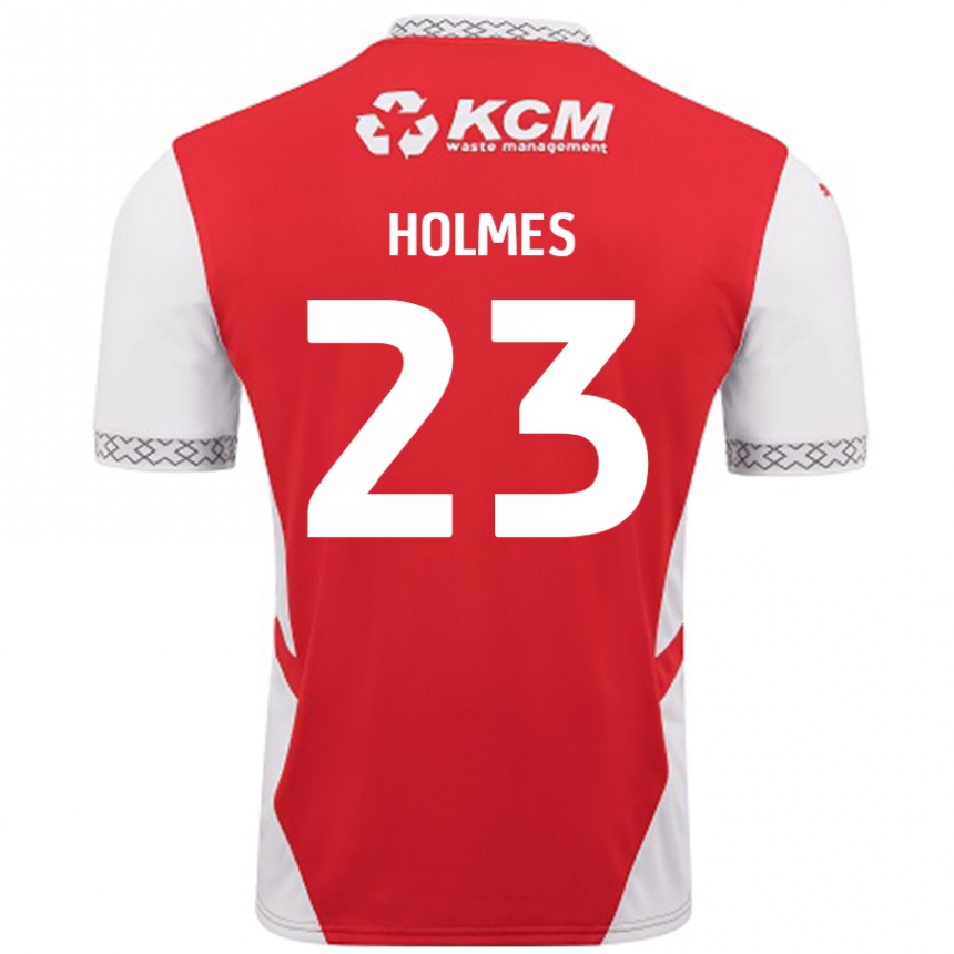 Kids Football Jack Holmes #23 Red White Home Jersey 2024/25 T-Shirt Nz