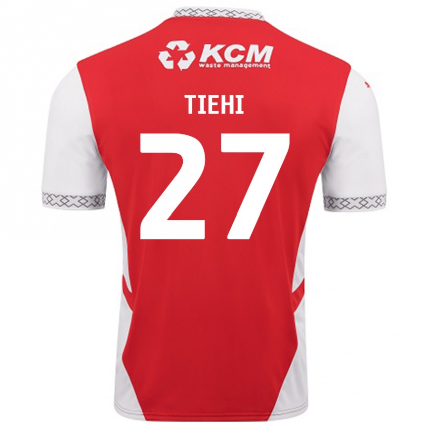 Kids Football Christ Tiehi #27 Red White Home Jersey 2024/25 T-Shirt Nz