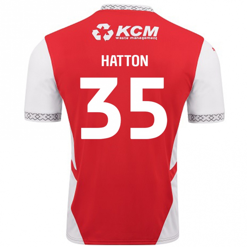 Kids Football Ben Hatton #35 Red White Home Jersey 2024/25 T-Shirt Nz