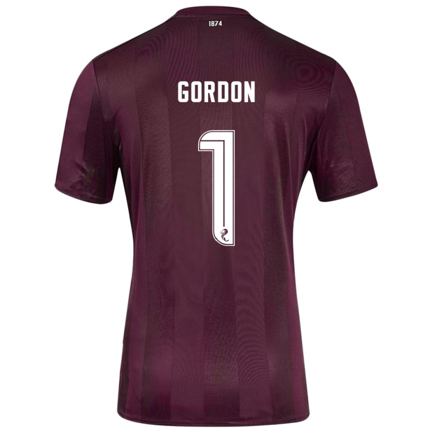 Kids Football Craig Gordon #1 Burgundy Home Jersey 2024/25 T-Shirt Nz