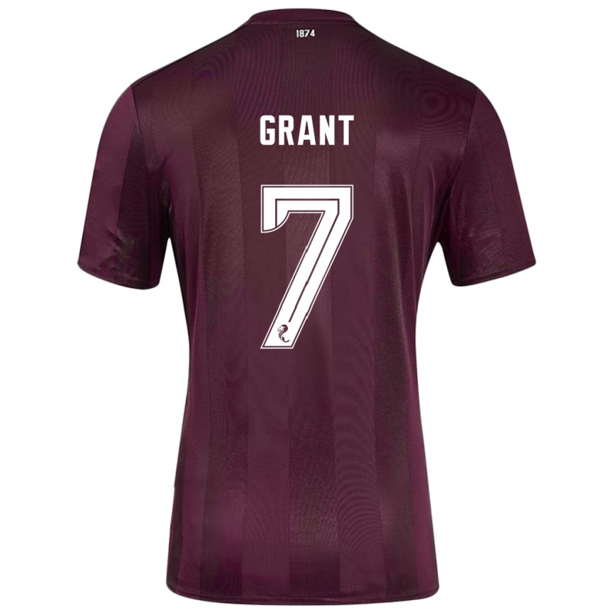 Kids Football Jorge Grant #7 Burgundy Home Jersey 2024/25 T-Shirt Nz