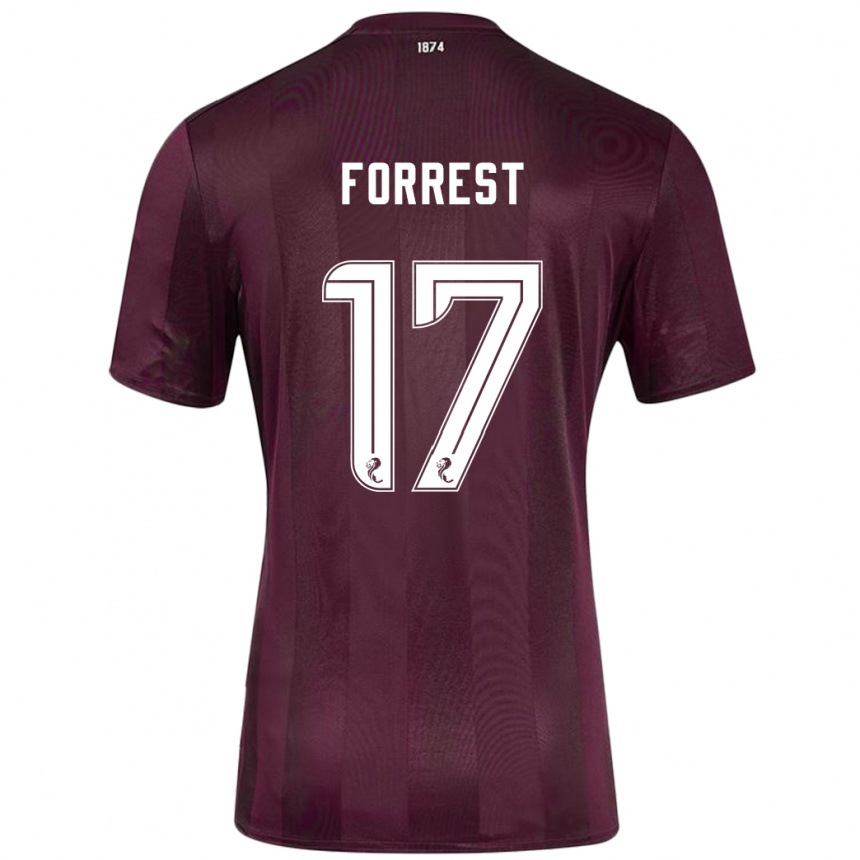 Kids Football Alan Forrest #17 Burgundy Home Jersey 2024/25 T-Shirt Nz