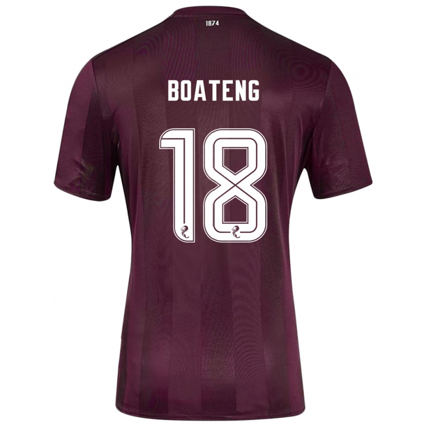 Kids Football Malachi Boateng #18 Burgundy Home Jersey 2024/25 T-Shirt Nz