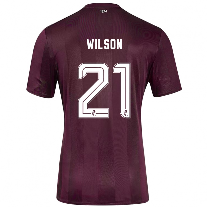 Kids Football James Wilson #21 Burgundy Home Jersey 2024/25 T-Shirt Nz