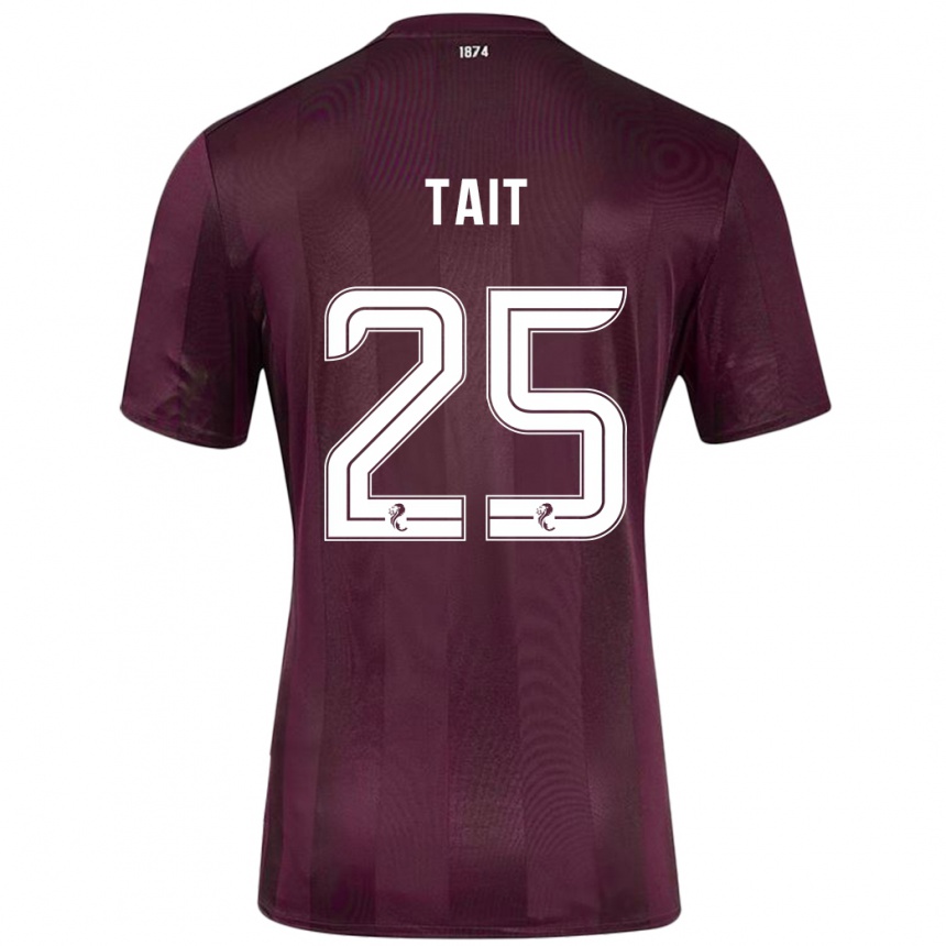 Kids Football Macaulay Tait #25 Burgundy Home Jersey 2024/25 T-Shirt Nz