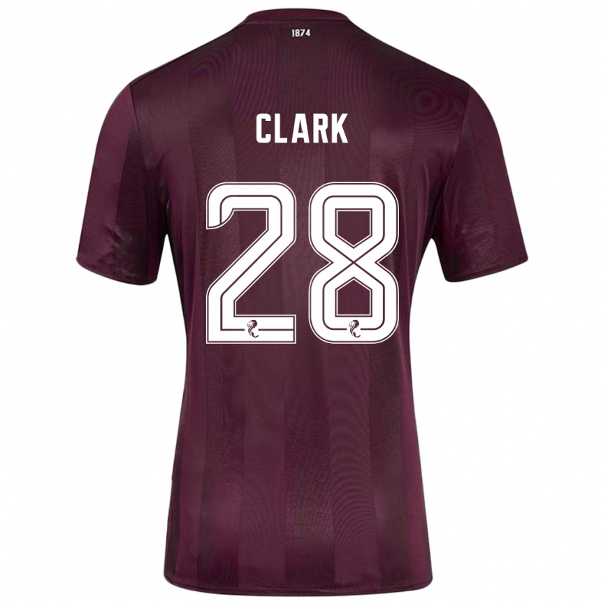 Kids Football Zander Clark #28 Burgundy Home Jersey 2024/25 T-Shirt Nz