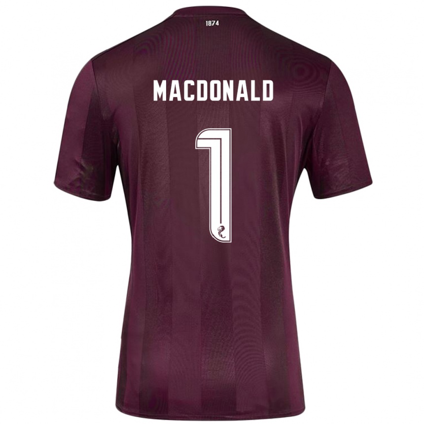 Kids Football Jamie Macdonald #1 Burgundy Home Jersey 2024/25 T-Shirt Nz