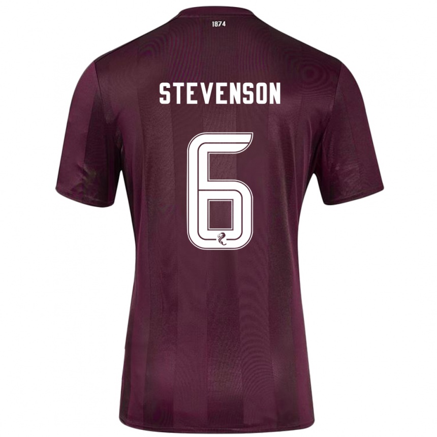 Kids Football Gus Stevenson #6 Burgundy Home Jersey 2024/25 T-Shirt Nz