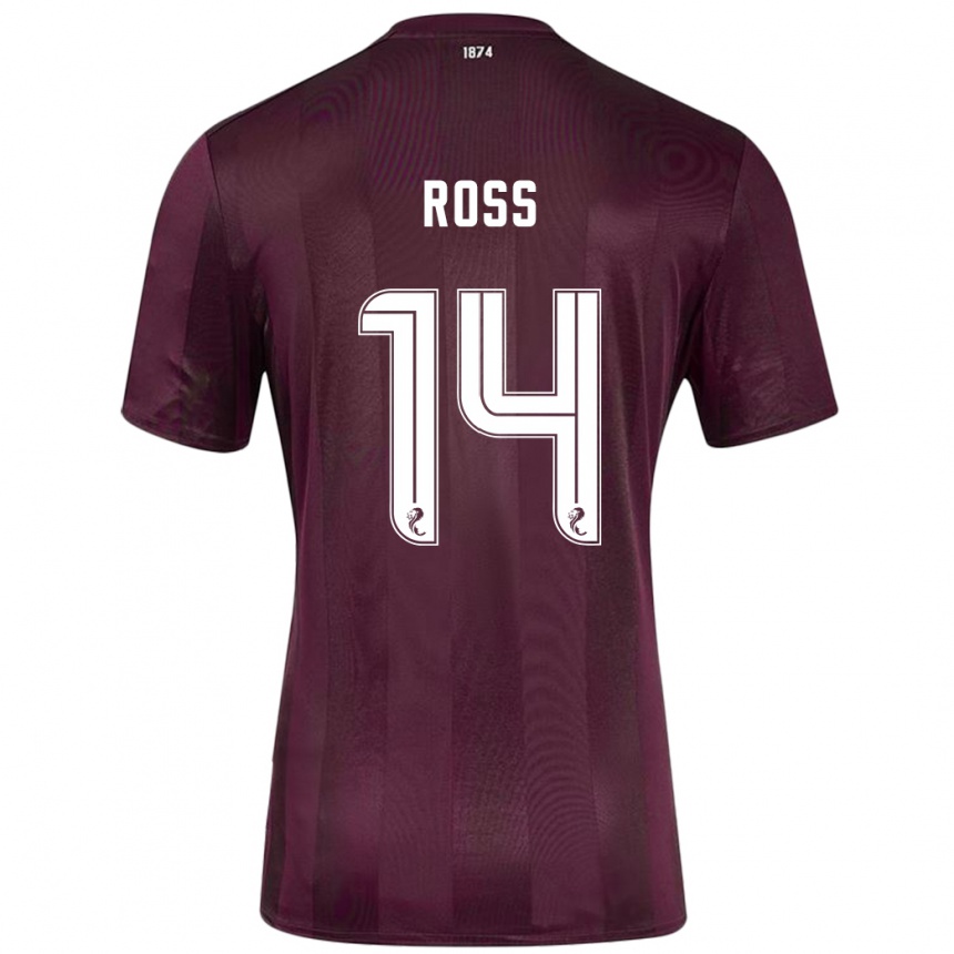 Kids Football Mackenzie Ross #14 Burgundy Home Jersey 2024/25 T-Shirt Nz