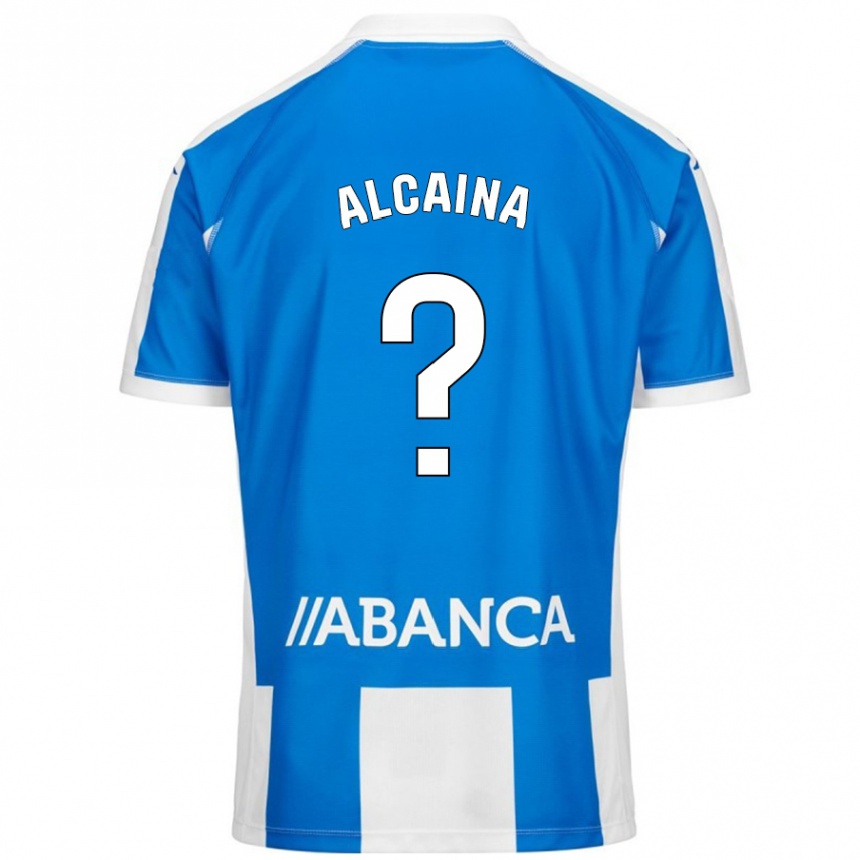 Kids Football Raúl Alcaina #0 Blue White Home Jersey 2024/25 T-Shirt Nz