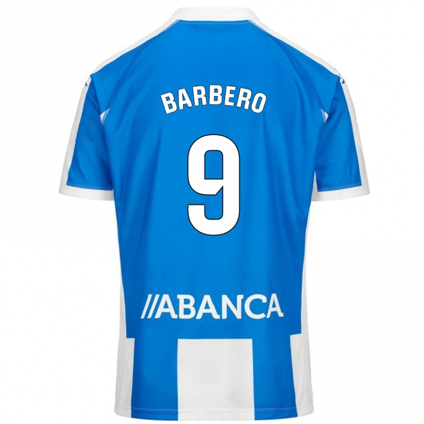 Kids Football Iván Barbero #9 Blue White Home Jersey 2024/25 T-Shirt Nz