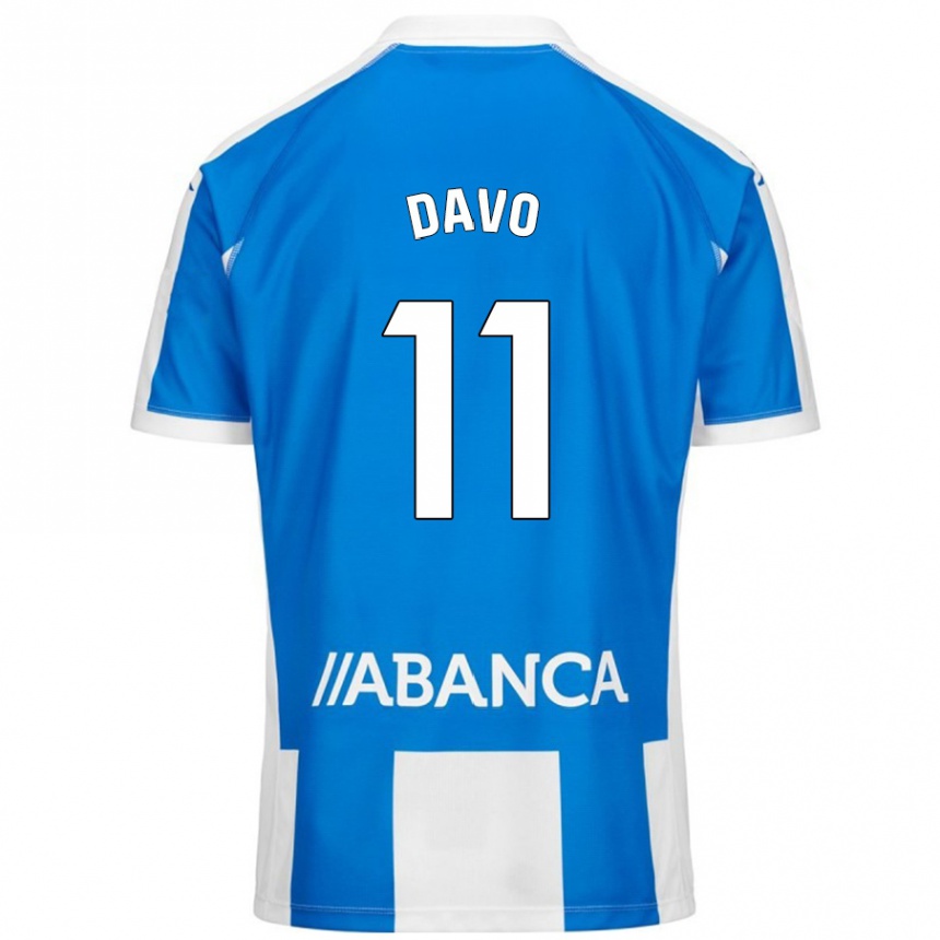 Kids Football Davo #11 Blue White Home Jersey 2024/25 T-Shirt Nz