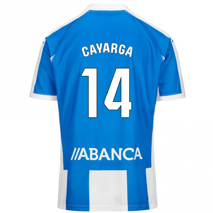 Kids Football Berto Cayarga #14 Blue White Home Jersey 2024/25 T-Shirt Nz