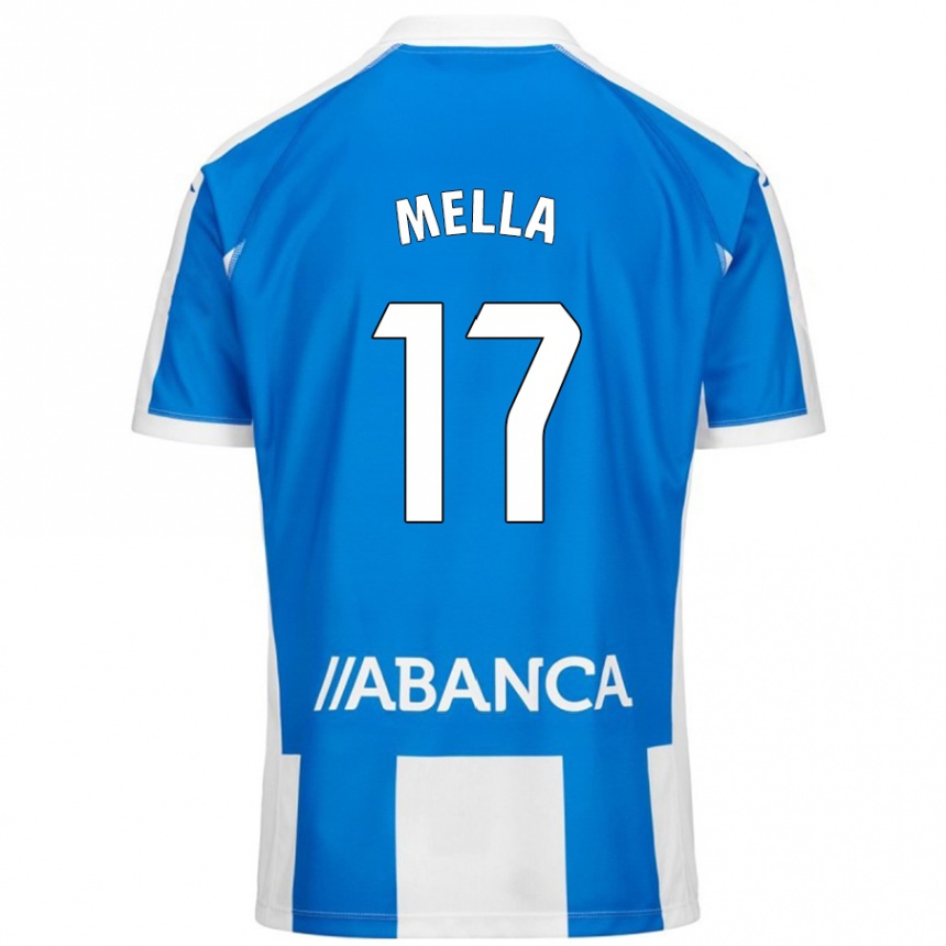 Kids Football David Mella #17 Blue White Home Jersey 2024/25 T-Shirt Nz