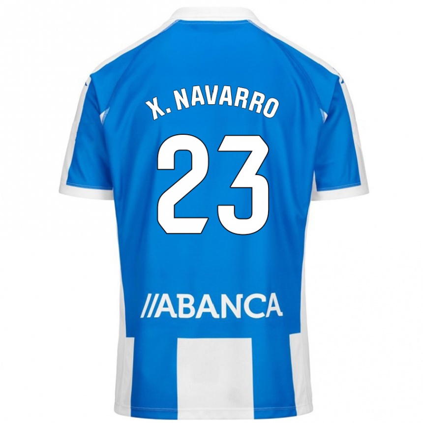 Kids Football Ximo Navarro #23 Blue White Home Jersey 2024/25 T-Shirt Nz