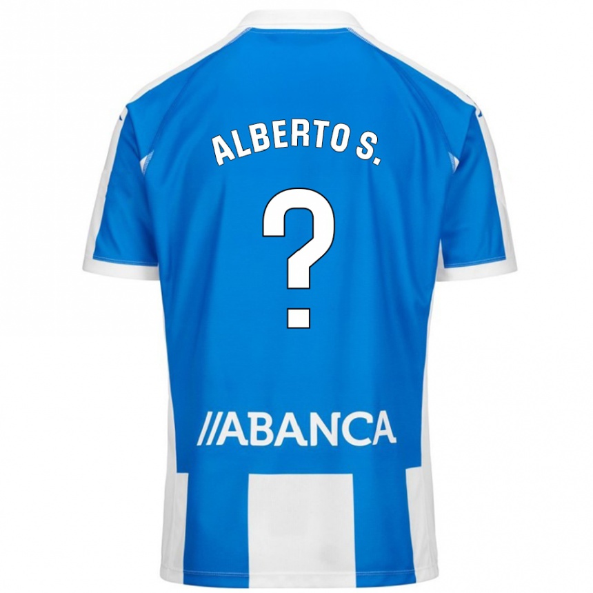 Kids Football Alberto Sánchez #0 Blue White Home Jersey 2024/25 T-Shirt Nz