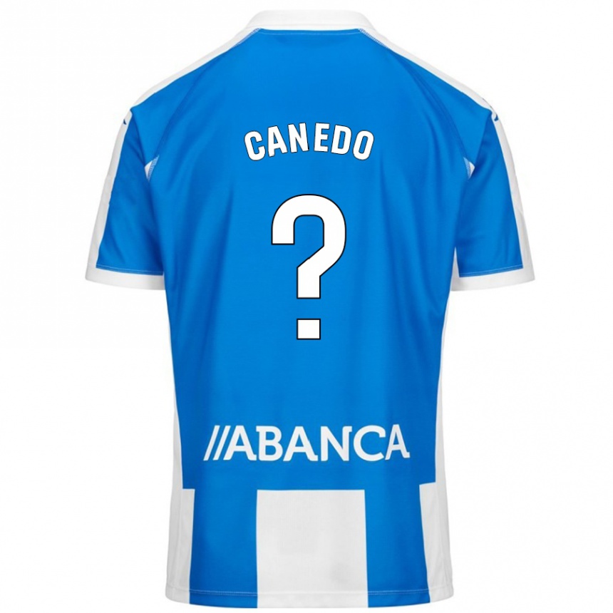 Kids Football Damián Canedo #0 Blue White Home Jersey 2024/25 T-Shirt Nz