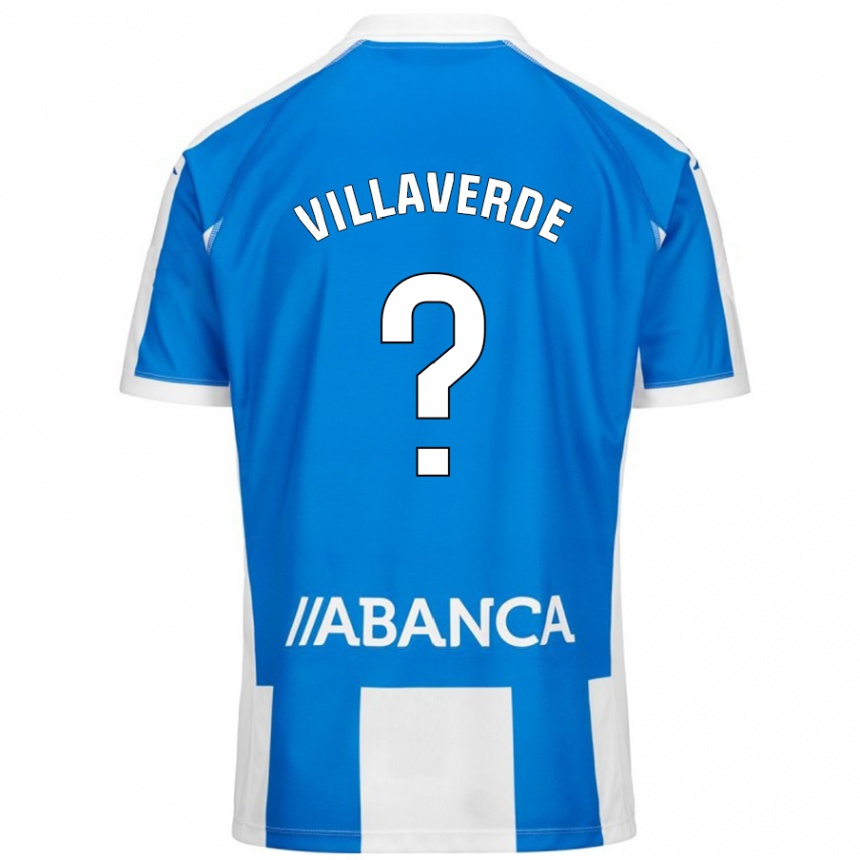 Kids Football Hugo Villaverde #0 Blue White Home Jersey 2024/25 T-Shirt Nz