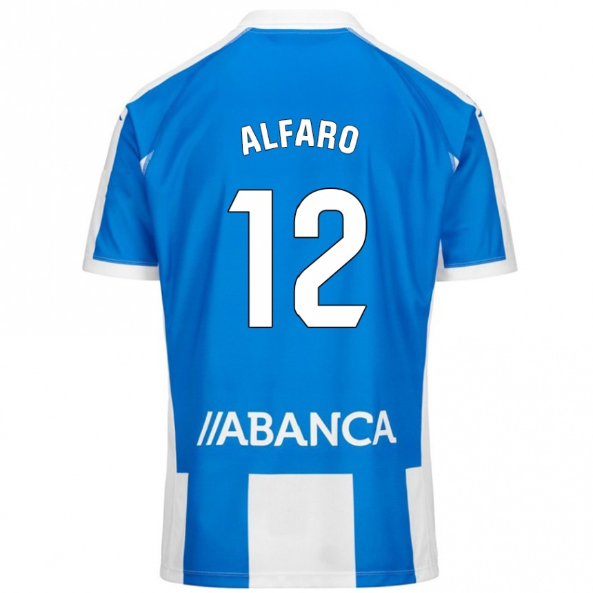 Kids Football Alejandro Alfaro #12 Blue White Home Jersey 2024/25 T-Shirt Nz