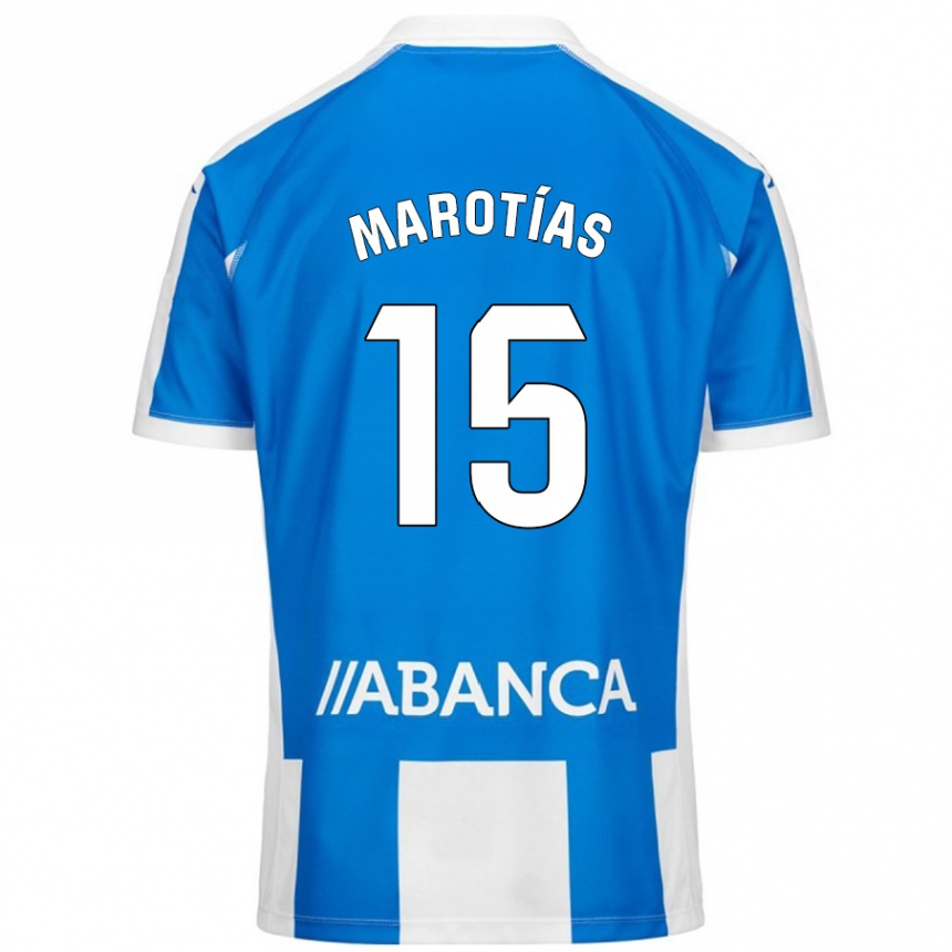 Kids Football Oscar Marotías #15 Blue White Home Jersey 2024/25 T-Shirt Nz