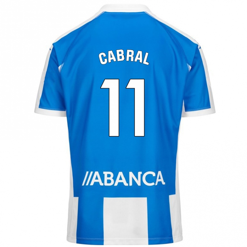 Kids Football Millene Cabral #11 Blue White Home Jersey 2024/25 T-Shirt Nz