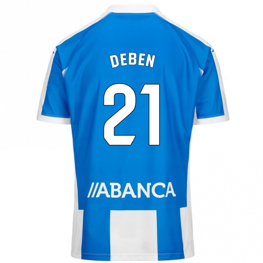 Kids Football Sara Debén #21 Blue White Home Jersey 2024/25 T-Shirt Nz