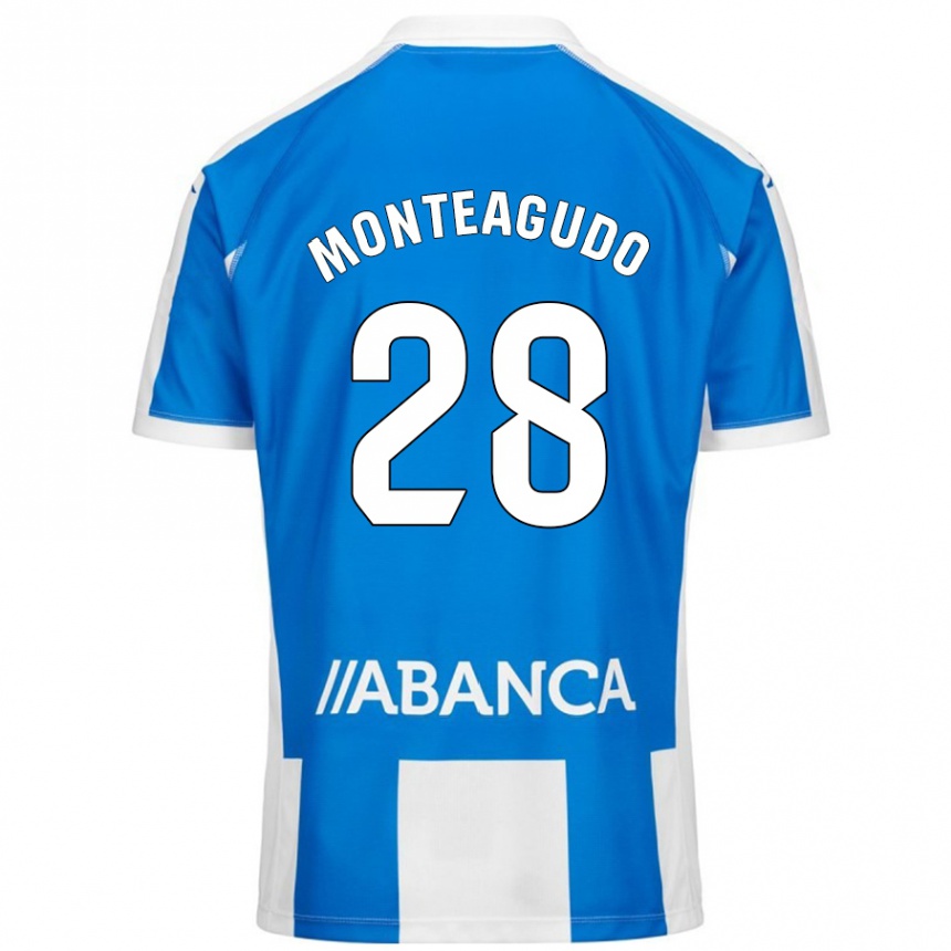 Kids Football Paula Monteagudo #28 Blue White Home Jersey 2024/25 T-Shirt Nz